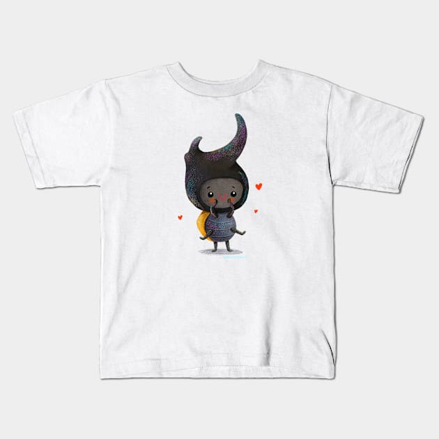 Rhinoceros Beetle Kids T-Shirt by julianamotzko